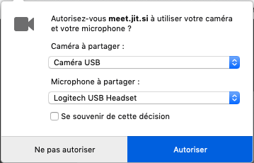 autoriser caméra et micro